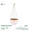 GloboStar® Artificial Garden CHIOS 20462 Κρεμαστό Πήλινο Κεραμικό Κασπώ Γλάστρα - Flower Pot Κεραμιδί με Λευκό Φ19.5cm x Υ11.5cm